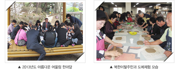 2013년도 아름다운 어울림 한마당 / 북한이탈주민과 도예체험 모습