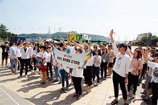 대전지역회의 청년위원회 주관으로 지난해 7월 31일과 8월 1일 전남 여수에서 개최된 대전지역 통일동아리 워크숍.